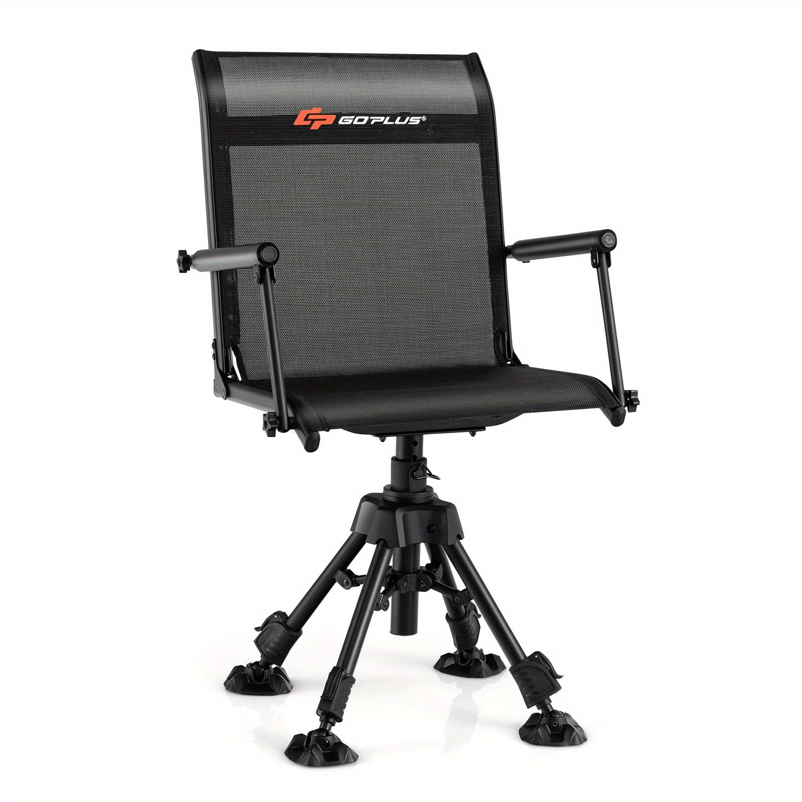 Maxmass Swivel Hunting Chair w/ 4 360° Adjustable Legs Folding Silent Swivel Blind Chair Wilderness Outfiters