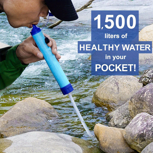 Outdoor Water Filter, Personal Water Filtration Straw Emergency Survival Gear, Water Purifier For Camping Hiking Climbing Backpacking