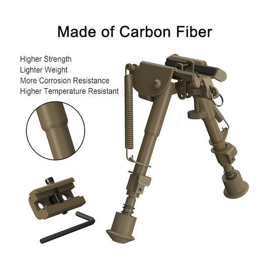 Adjustable Rifle Bipod - 6-9" Lightweight & Sturdy with Quick Release for Picatinny/M Lock Rail, Non-Rust Black Anodized Finish, Ideal for Hunting & sighting Wilderness Outfiters