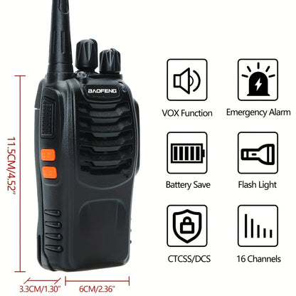 4pcs Walkie Talkie, 4 Pack Portable Walkie Talkies, 16 Channels Walky Talky, Rechargeable Handheld Two Way Radios Wilderness Outfiters