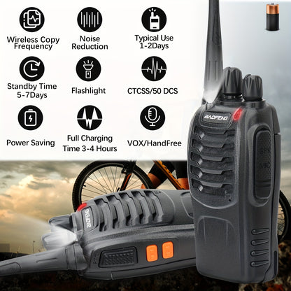 4pcs Walkie Talkie, 4 Pack Portable Walkie Talkies, 16 Channels Walky Talky, Rechargeable Handheld Two Way Radios Wilderness Outfiters