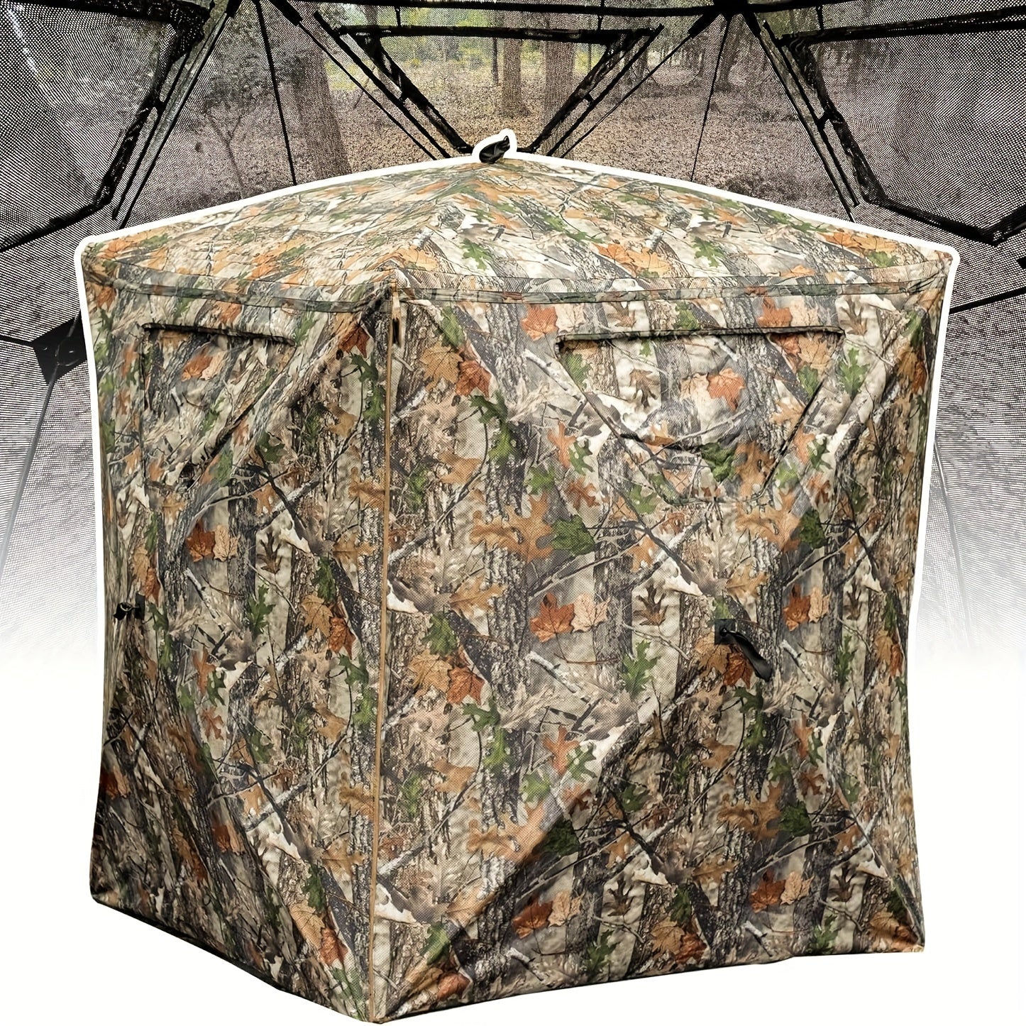 270 Degree See-Through Ground Blind 2-3 Person, Pop-Up And Portable Durable Hunting Blind With Carrying Bag For Deer And Turkey Hunting Wilderness Outfiters