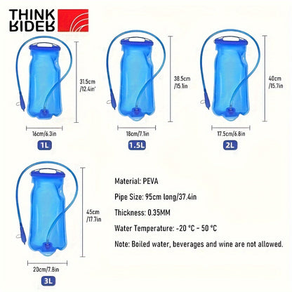 ThinkRider Water Bladder Water Reservoir Hydration Pack Storage Bag BPA Free - 1L 1.5L 2L 3L Running Hydration Vest Backpack