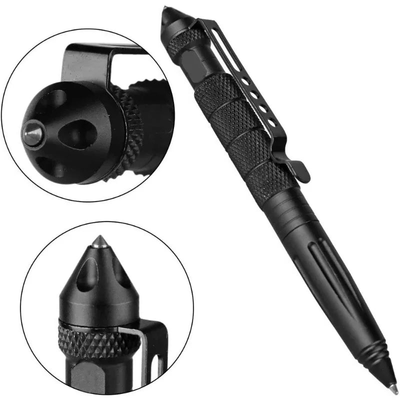 Military Tactical Pen Multifunction Aluminum AlloyOutdoor Camping Security Survival Tools Emergency Glass Breaker Pen