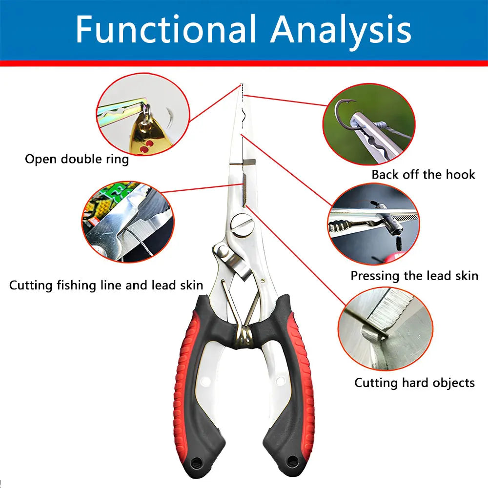 Fish Pliers Ergonomics Anti-slip High-strength Multifunctional Cut Fishing Line Fishing Tied Hooks Pliers Angling Equipment "