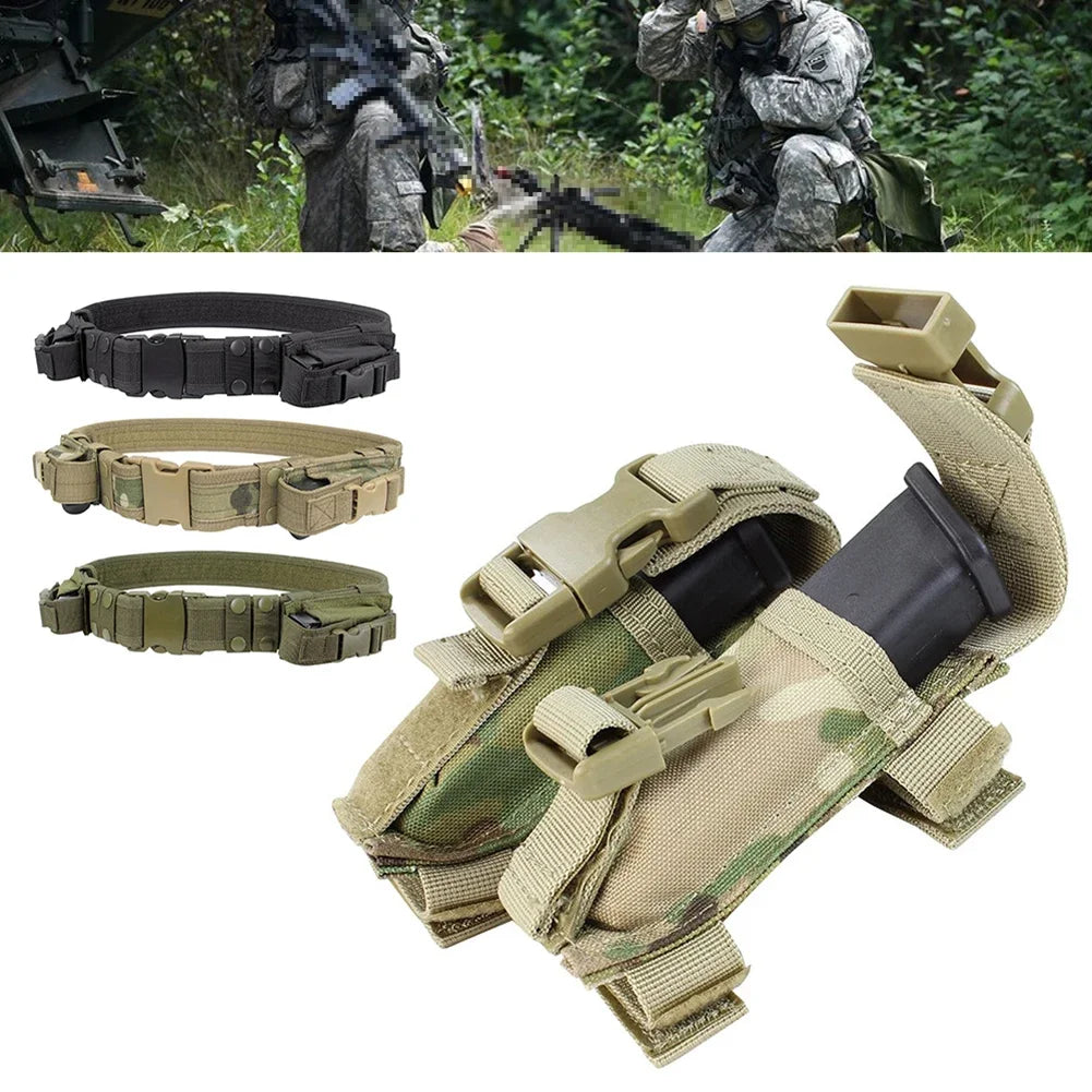 Hunting Equipment System Tactical Men Belt Waist Support Security Tactical Combat Duty Utility Belt with Magazine Pouches