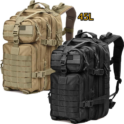 45L Tactical Backpack Molle Rucksack Outdoor Travel Bag