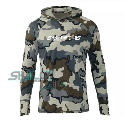 Shallow Tails Fishing Hoodie Performance Fishing Clothing Men Long Sleeve Uv Protection Sweatshirt Breathable Tops Fishing Shirt