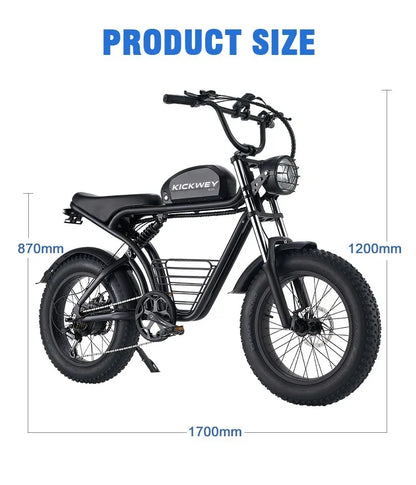 Kickwey K7 Adults Electric Bike 2000W 48V23AH 55km/h  Snow Electric Motorcycles 20“*4.0 Off Road Tyre Mountain Ebike Fat tire