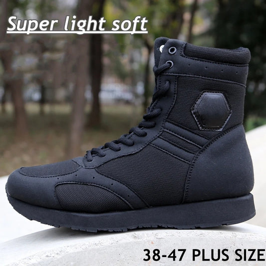 Ultralight Military Combat Boots Mens Black Work Shoe Outdoor Run Desert Hiking Shoes Army Training Tactical Boots Male Sneakers