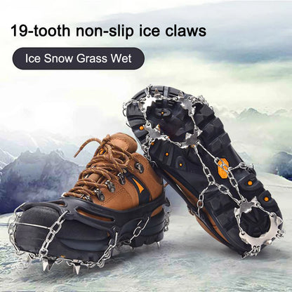 Winter 10 Teeth Crampon Ice Claws Mountaineering Snow Antiskid Crampon Shoe Cover Ice Grasping Skiing Claw Hiking Climbing