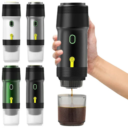 60ml Electric Wireless Heating Coffee Machine: Fits Coffee Capsules and Powder. The Perfect Travel Coffee Maker for Cars, Homes,