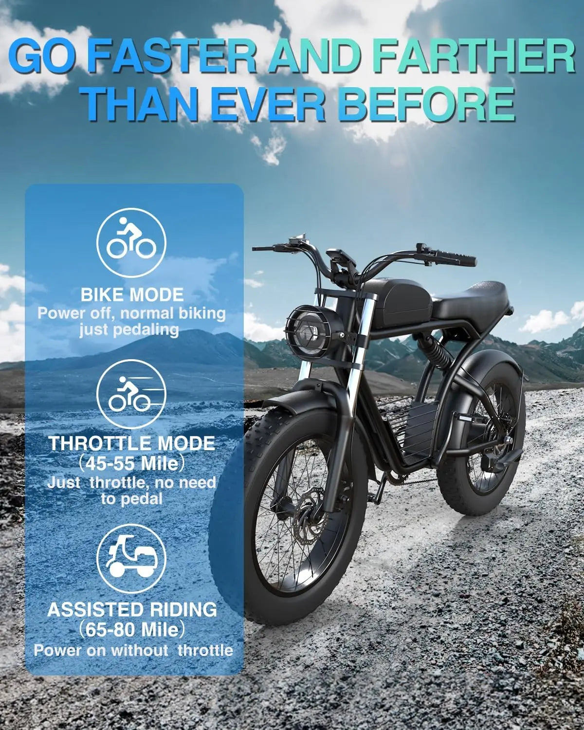 Kickwey K7 Adults Electric Bike 2000W 48V23AH 55km/h  Snow Electric Motorcycles 20“*4.0 Off Road Tyre Mountain Ebike Fat tire