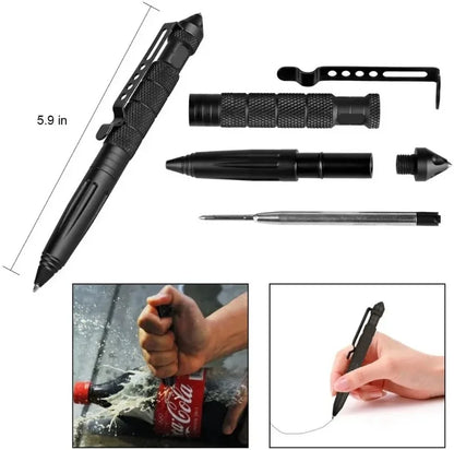 Military Tactical Pen Multifunction Aluminum AlloyOutdoor Camping Security Survival Tools Emergency Glass Breaker Pen