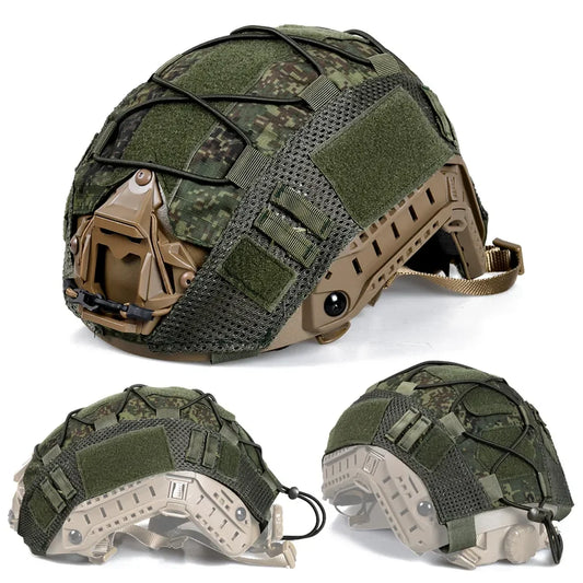 Tactical Helmet Cover for Fast MH PJ BJ OPS-Core Helmet Airsoft Paintball High-cut Helmet Cover camo with Elastic Cord