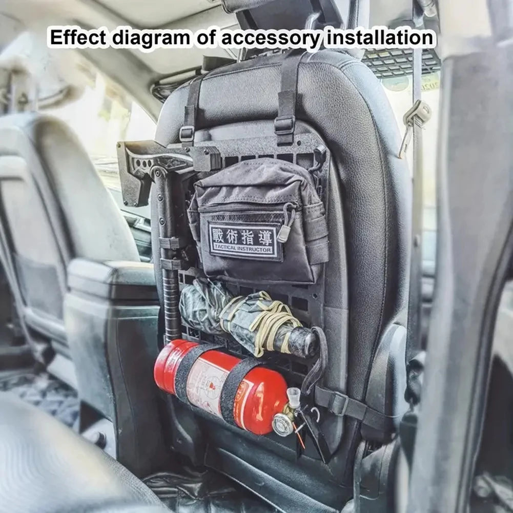 Tactical Seat Back Mounted Car Organizer Tactical Vehicle Panel Pouch Car Seat Storage Hanging Bag for Store Water Bottle Tools