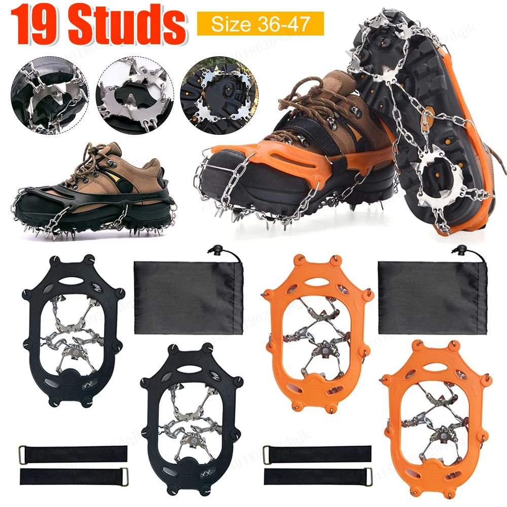 Winter 10 Teeth Crampon Ice Claws Mountaineering Snow Antiskid Crampon Shoe Cover Ice Grasping Skiing Claw Hiking Climbing