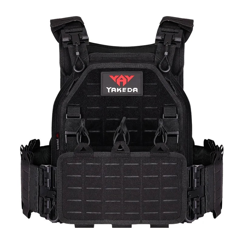 YAKEDA Light Weight Quick Release Combat Plate Carrier 1000D Nylon Molle Chaleco Tactico Tactical Vest Black