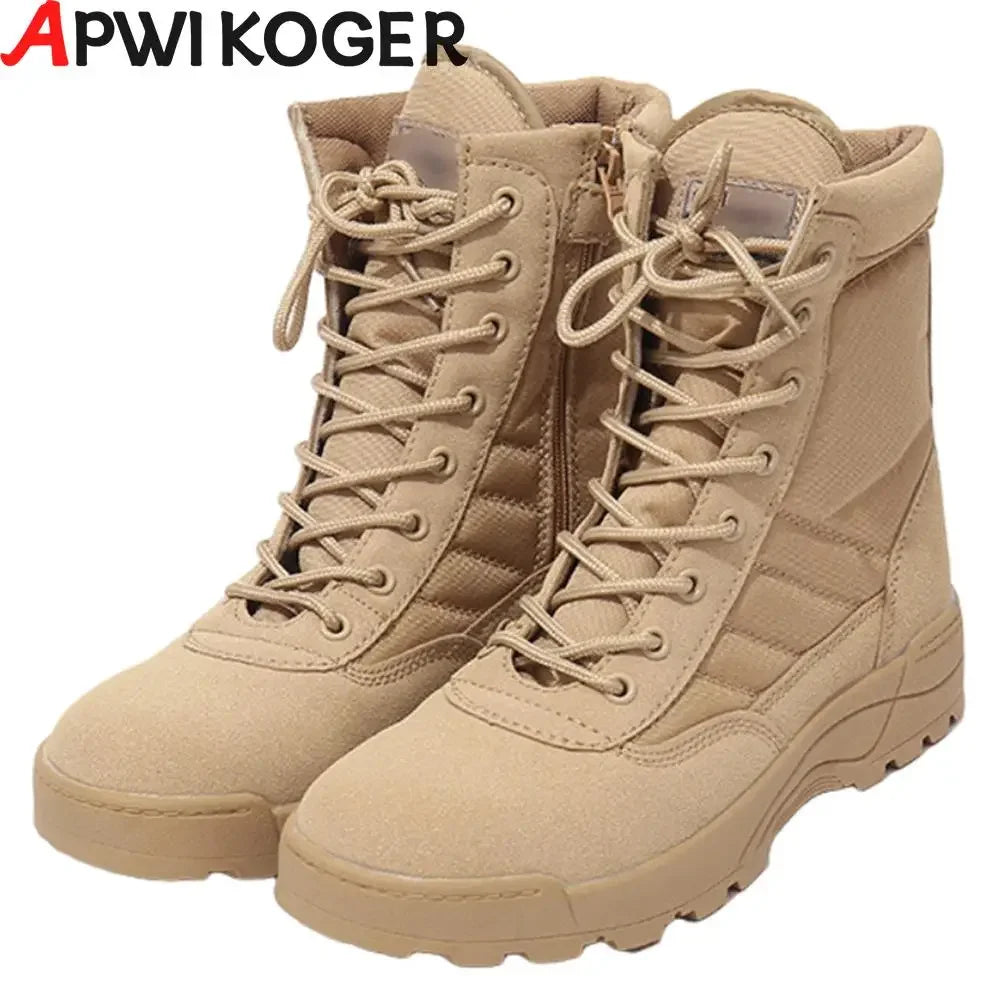 Mountaineering Shoes Lace Up Winter Tactical Military Boots Breathable Hunting Training Boots Lightweight Wear-Resistant for Men