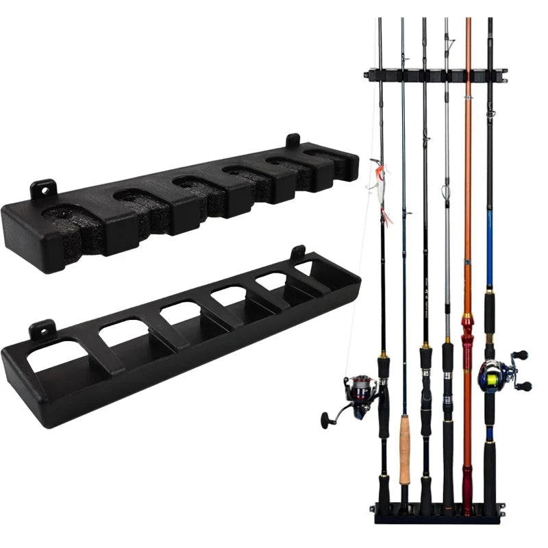 1Pcs Fishing Rod Tools Vertical Display Stand Fishing Rod Holder Wall Hanging Fish Pole Rack