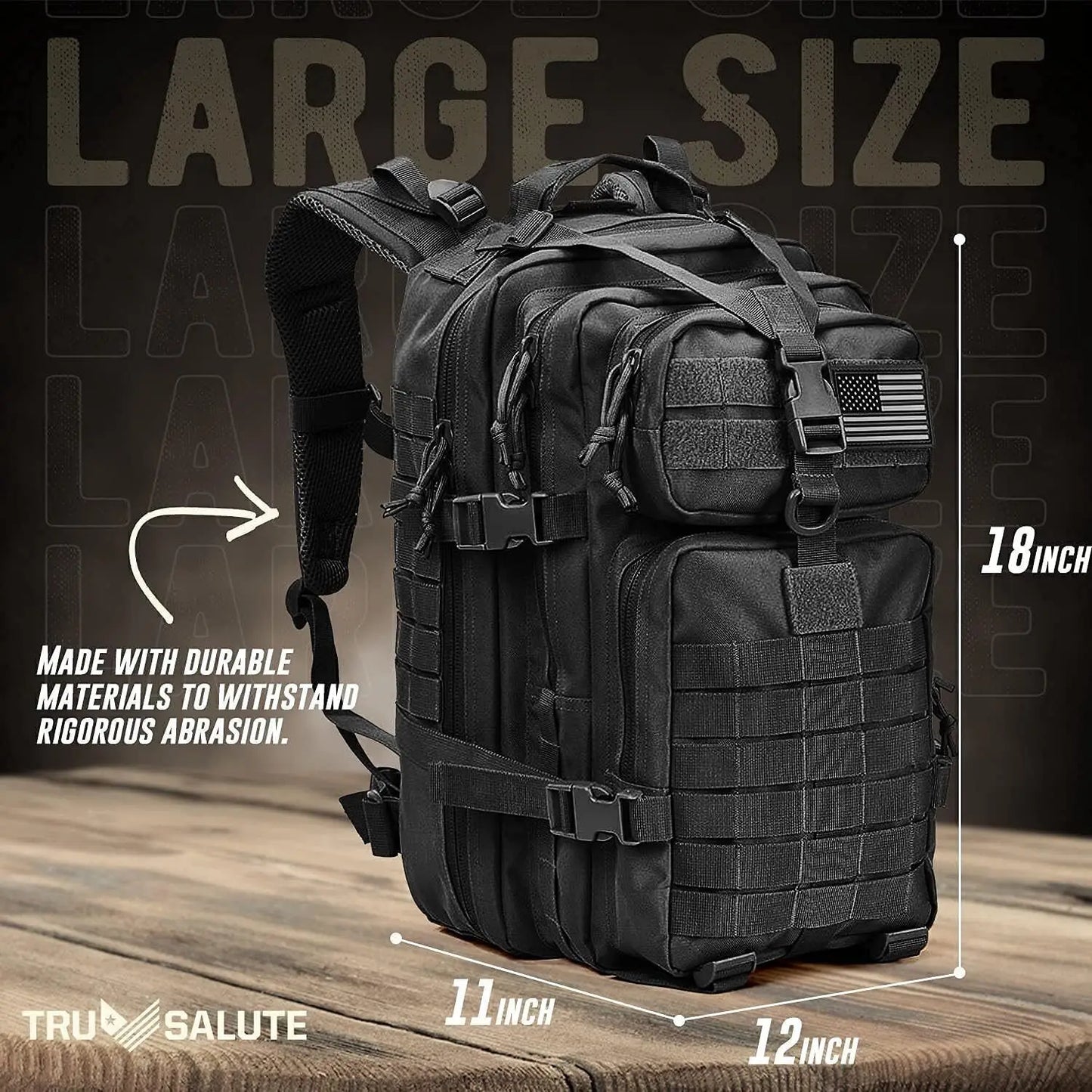 45L Tactical Backpack Molle Rucksack Outdoor Travel Bag