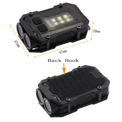 Tactical Flashlight EDC Portable Mini Light Or Hook Loop Plate Camping Hiking Safety Flashing Light For 25mm Backpack Strap