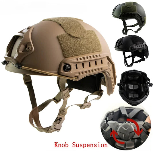 Fast Tactical Helmet Adjustable knob Thicken ABS Outdoor Air Games Head Size 55-60cm