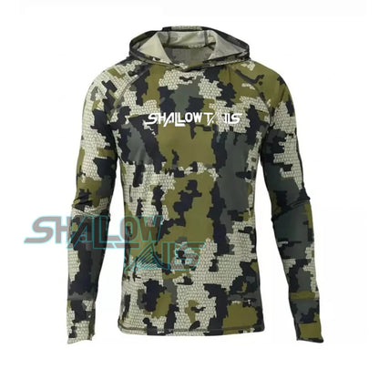 Shallow Tails Fishing Hoodie Performance Fishing Clothing Men Long Sleeve Uv Protection Sweatshirt Breathable Tops Fishing Shirt