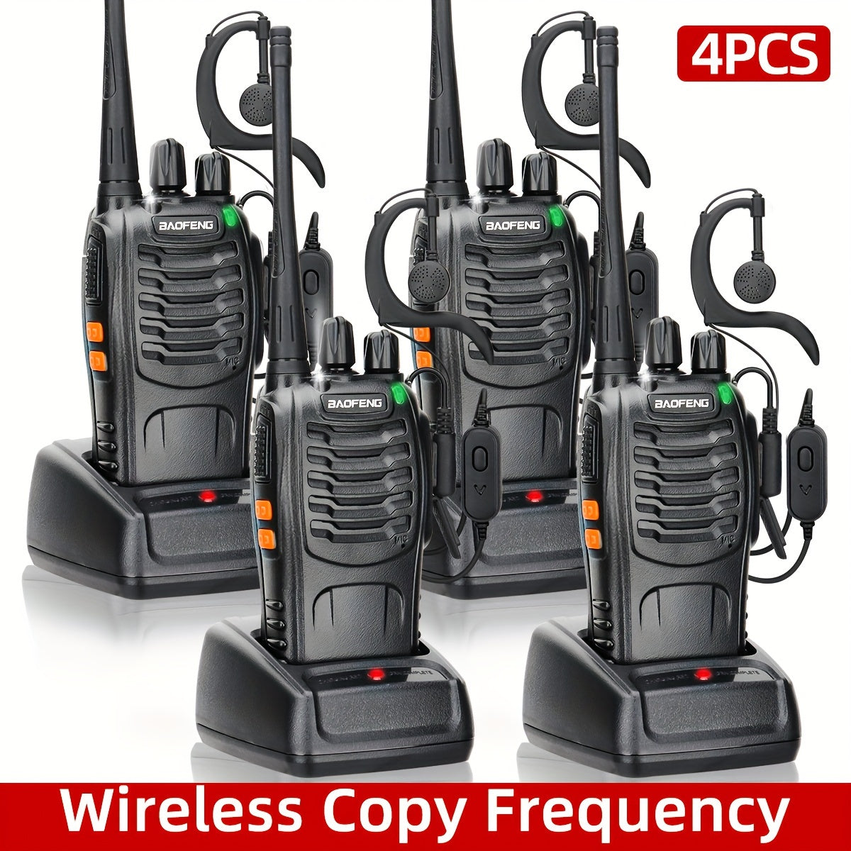 4pcs Walkie Talkie, 4 Pack Portable Walkie Talkies, 16 Channels Walky Talky, Rechargeable Handheld Two Way Radios Wilderness Outfiters