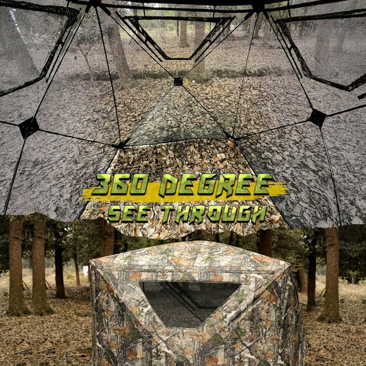 270 Degree See-Through Ground Blind 2-3 Person, Pop-Up And Portable Durable Hunting Blind With Carrying Bag For Deer And Turkey Hunting Wilderness Outfiters