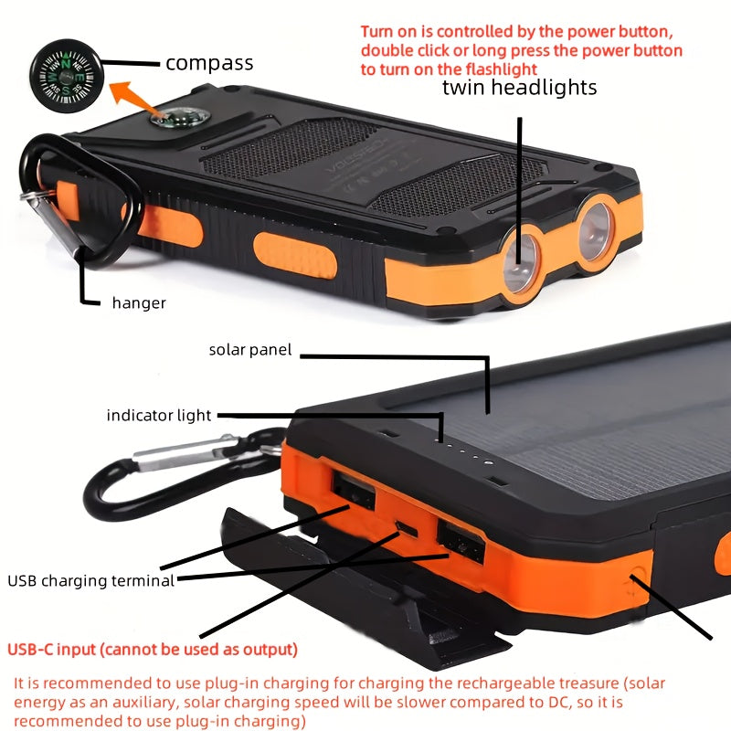 10000 MAh Solar Mobile Power Charger